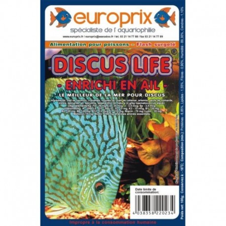 DISCUS LIFE ENRICHI A L'AIL 100gr la plaque alvéolée