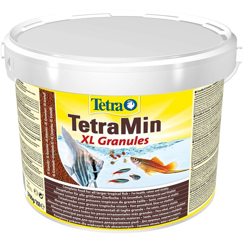 Tetramin XL est une nourriture en granulés pour poissons exotiques de plus  de 6cm