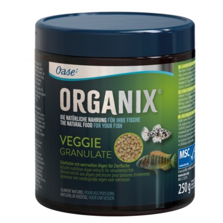 OASE ORGANIX VEGGIE GRANULATE 550ML - 250gr - nourriture granulés pour poissons herbivores