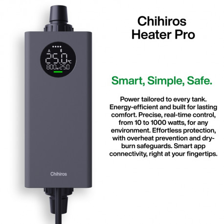 CHIHIROS HEATER PRO 10-1000W - Chauffage exterieur réglable, pour aquarium