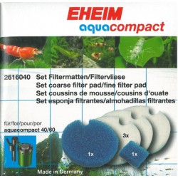 1 MOUSSE BLEUE + 3 OUATES EHEIM Ref 2616040 POUR FILTRE AQUACOMPACT