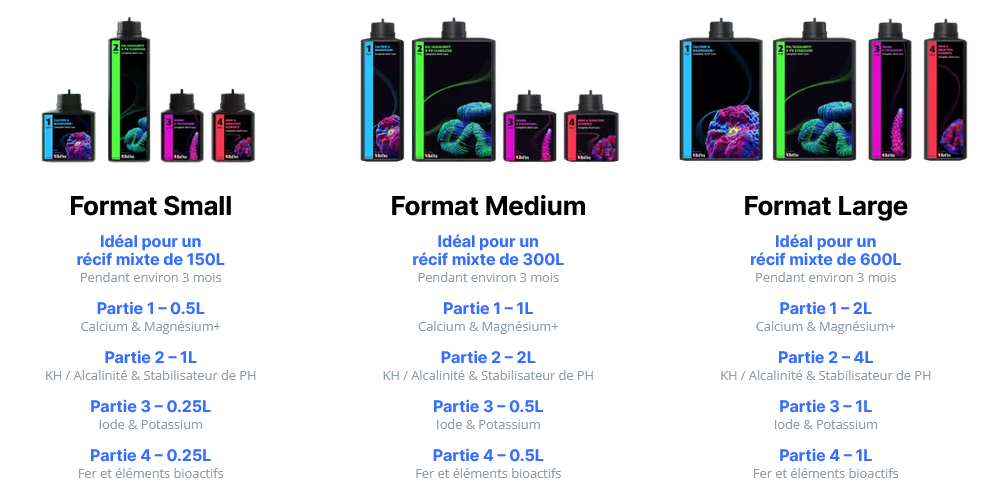 gamme reef care complete en 4 parties